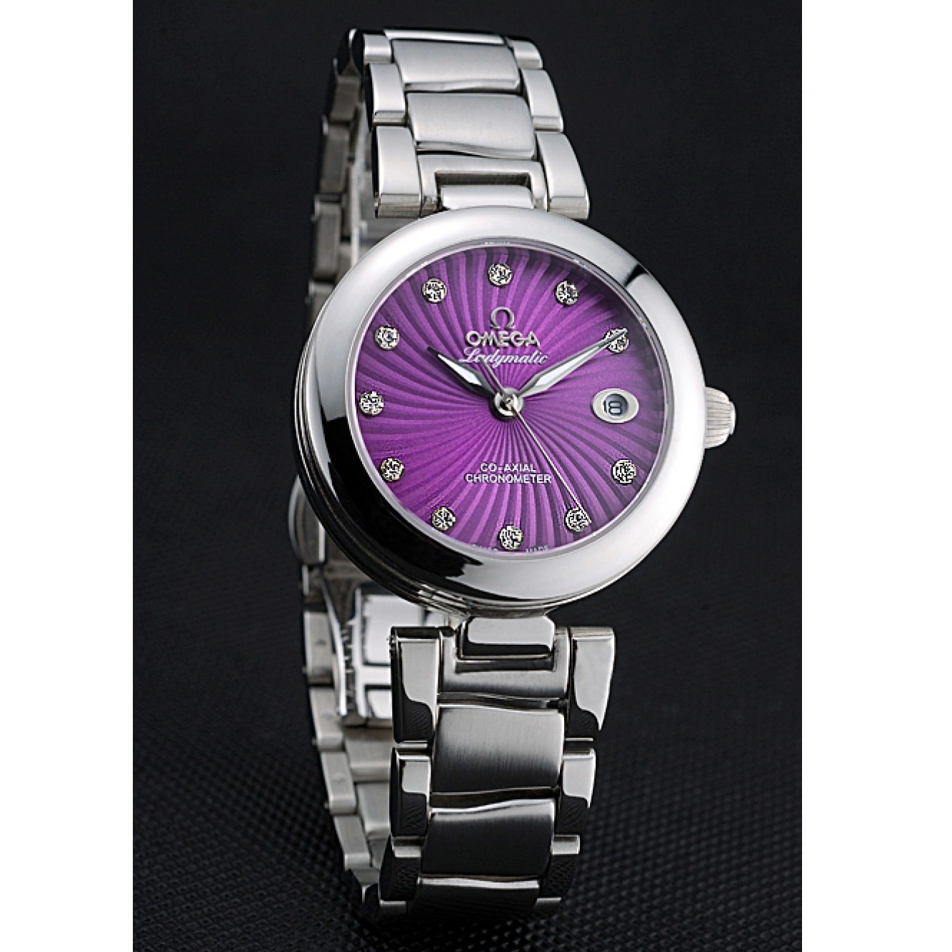 1015 Omega Ladymatic Purple Dial Stainless Steel Bracelet 622459